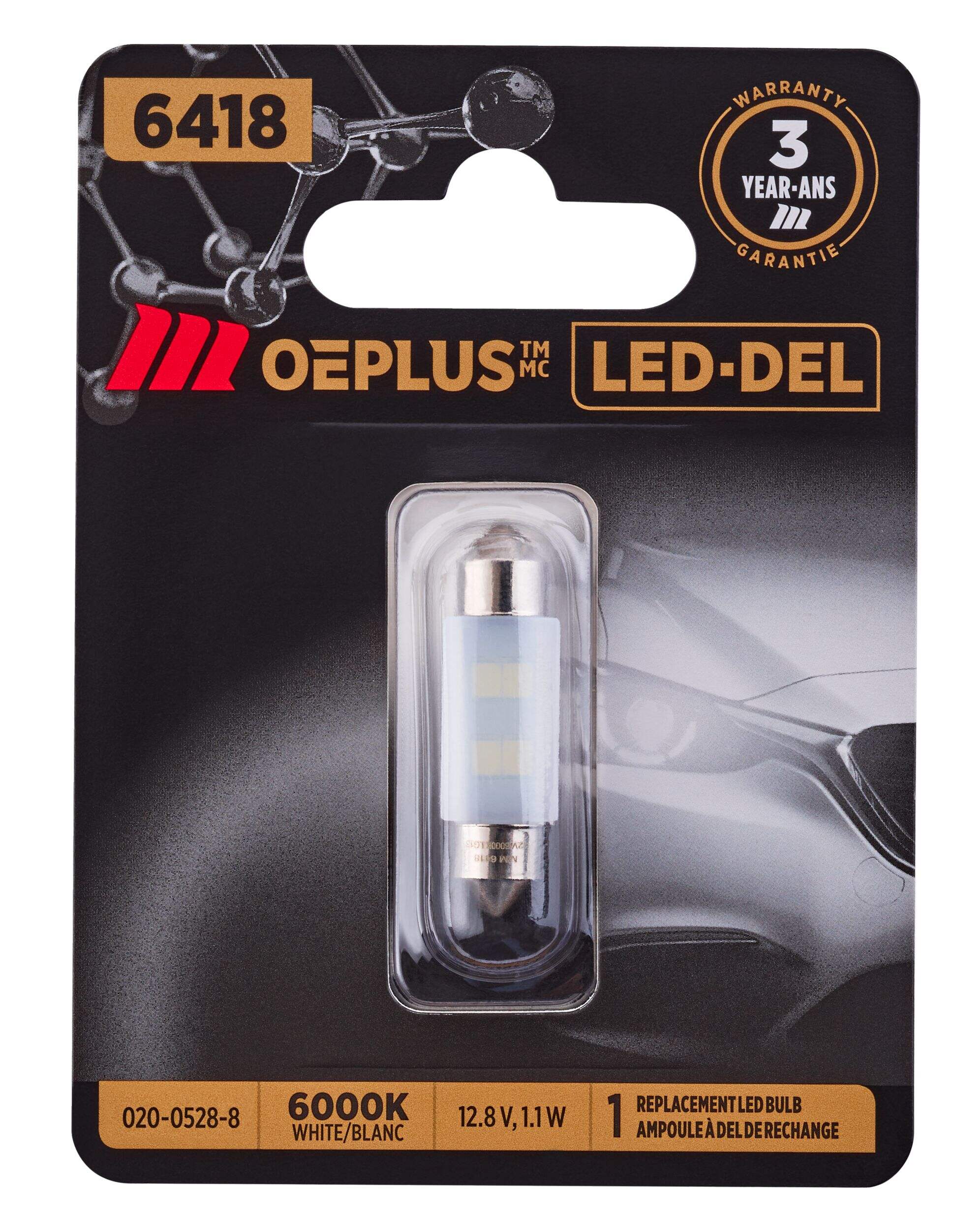 MotoMaster 6418 OEPLUS® LED Mini Bulb, 1-pk Front_Flat