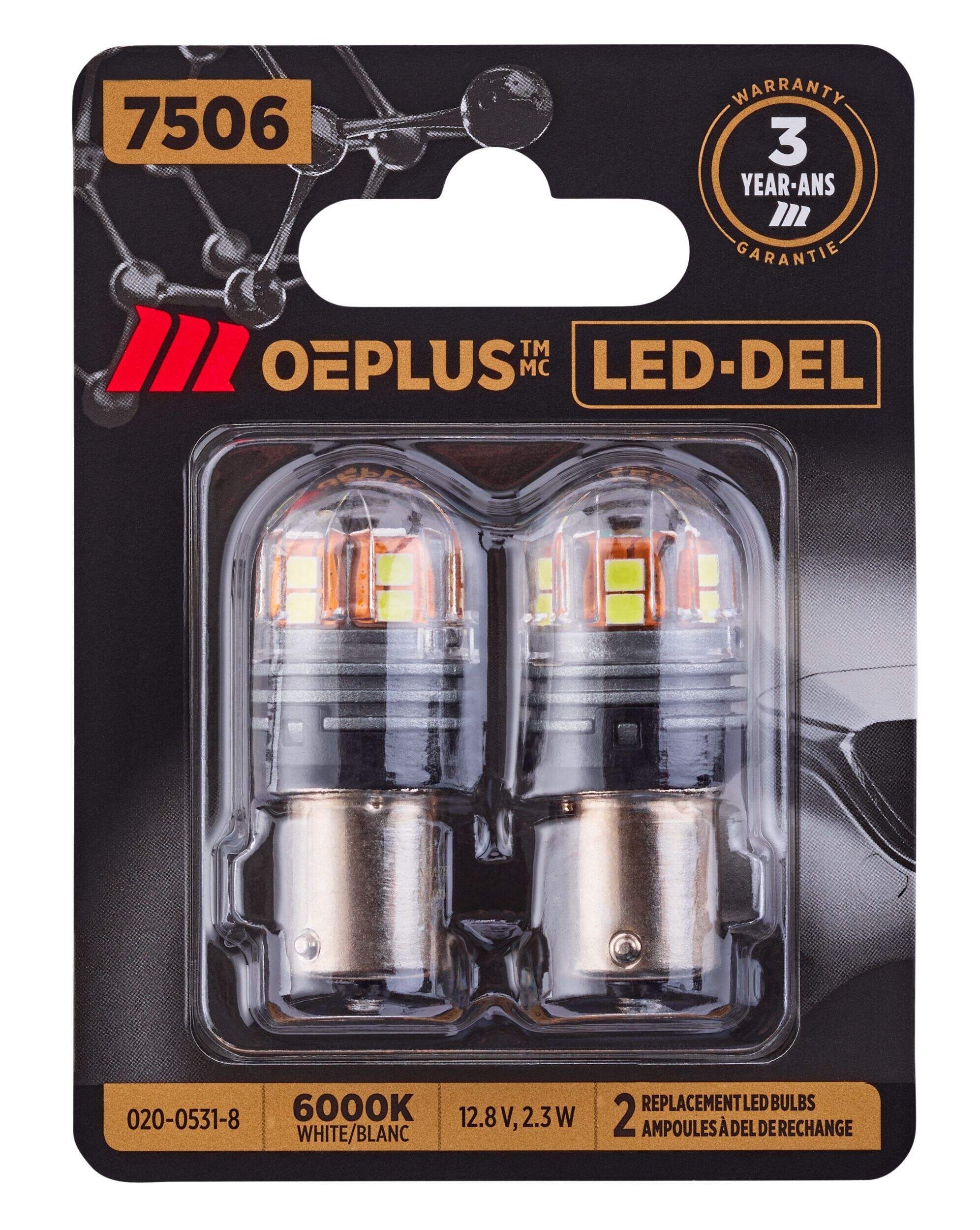 2 mini-ampoules à DEL MotoMaster 7506 OEPLUS<sup>MD</sup> Front_Flat