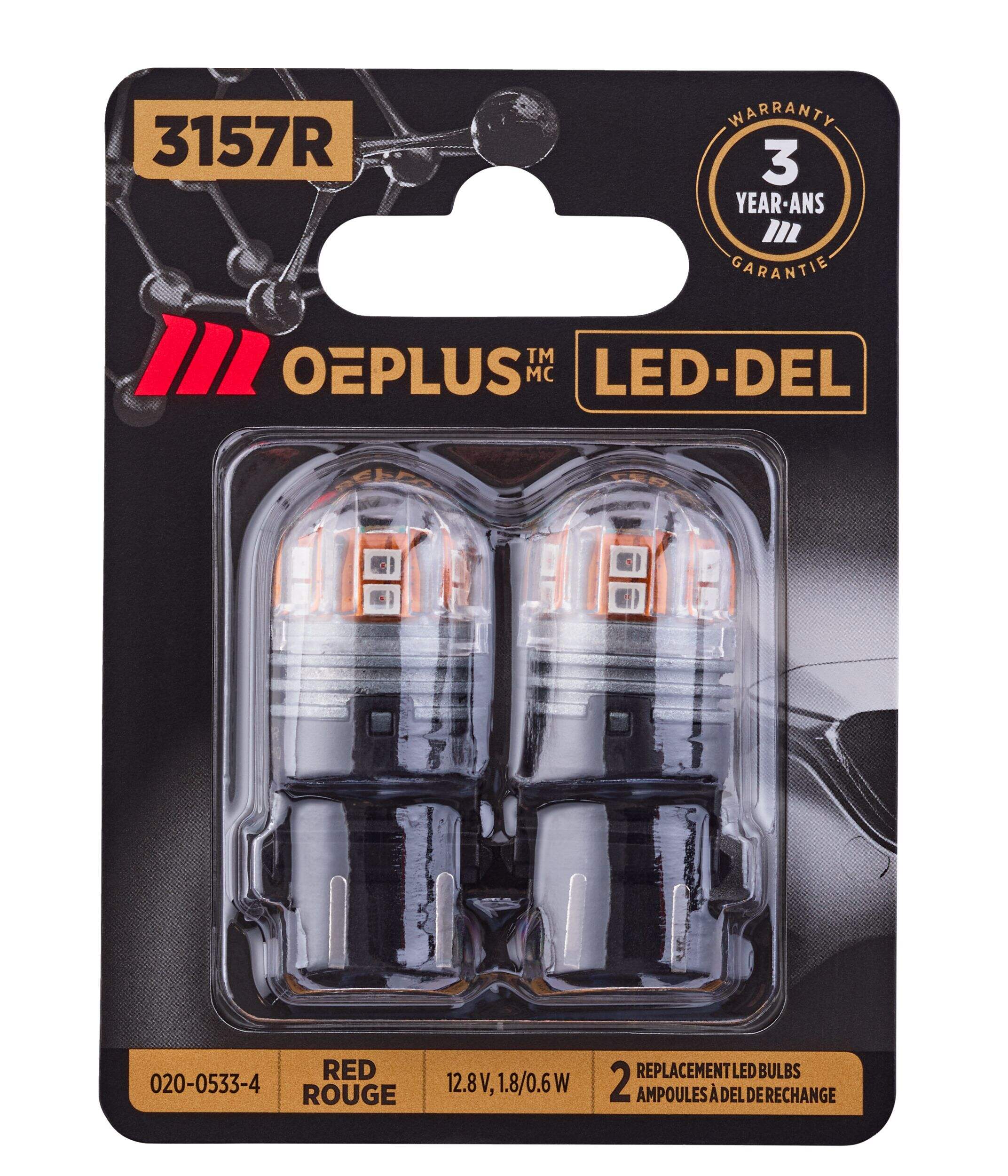 MotoMaster 3157R OEPLUS®  LED Mini Bulbs, 2-pk Front_Flat