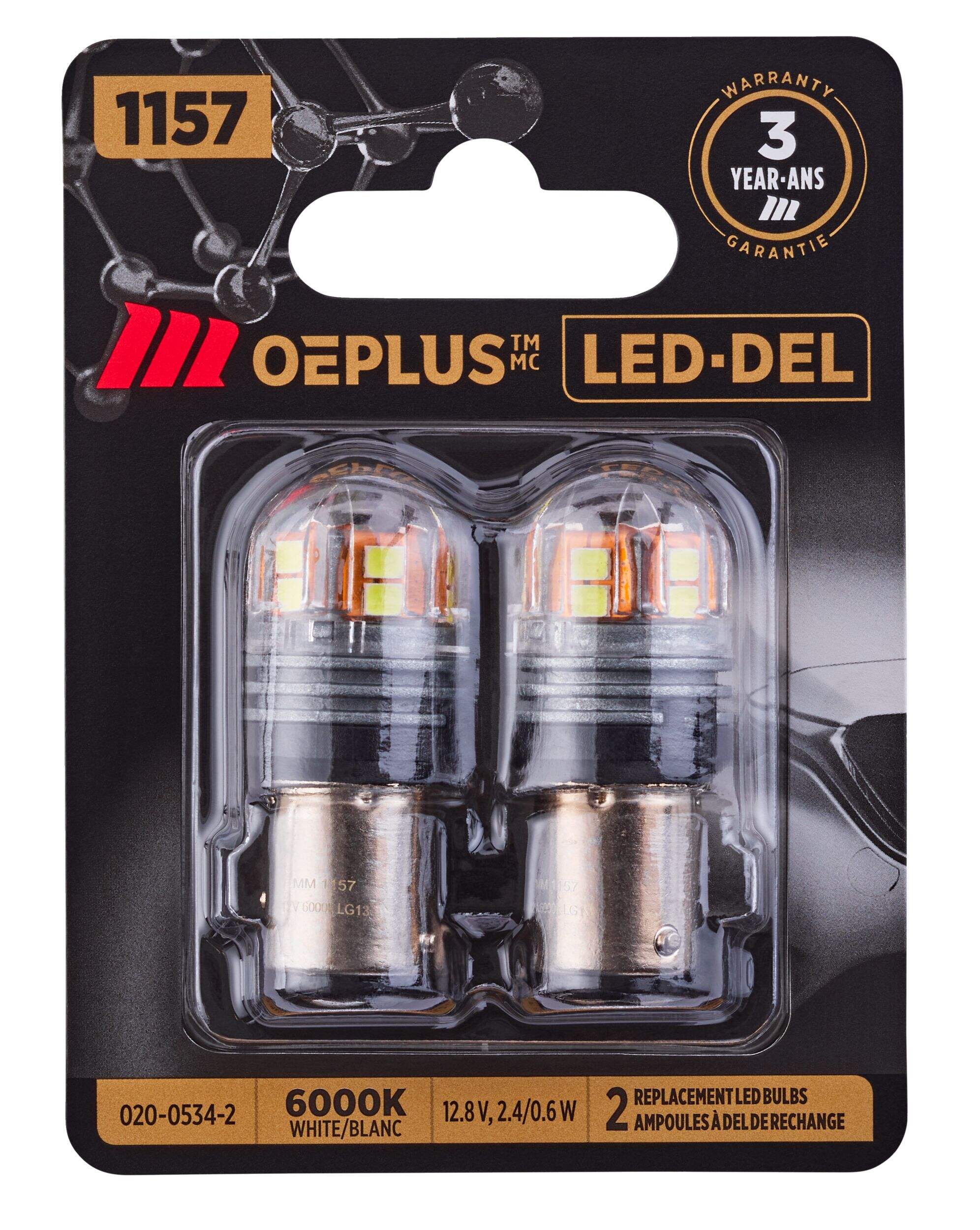 Mini-ampoules à DEL MotoMaster 1157 OEPLUS<sup>MD</sup>, paq. 2 Front_Flat