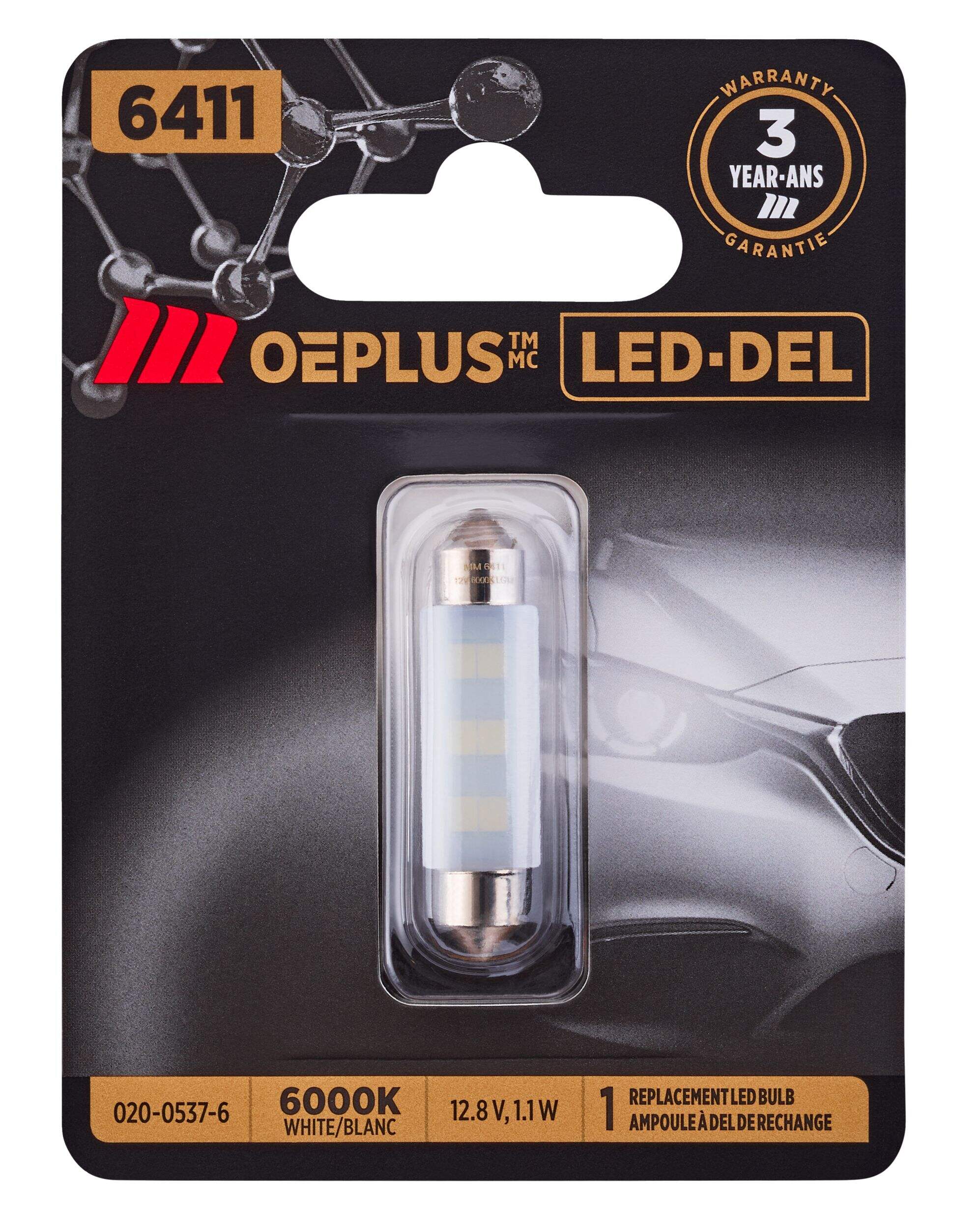 MotoMaster 6411 OEPLUS® LED Mini Bulb, 1-pk Front_Flat