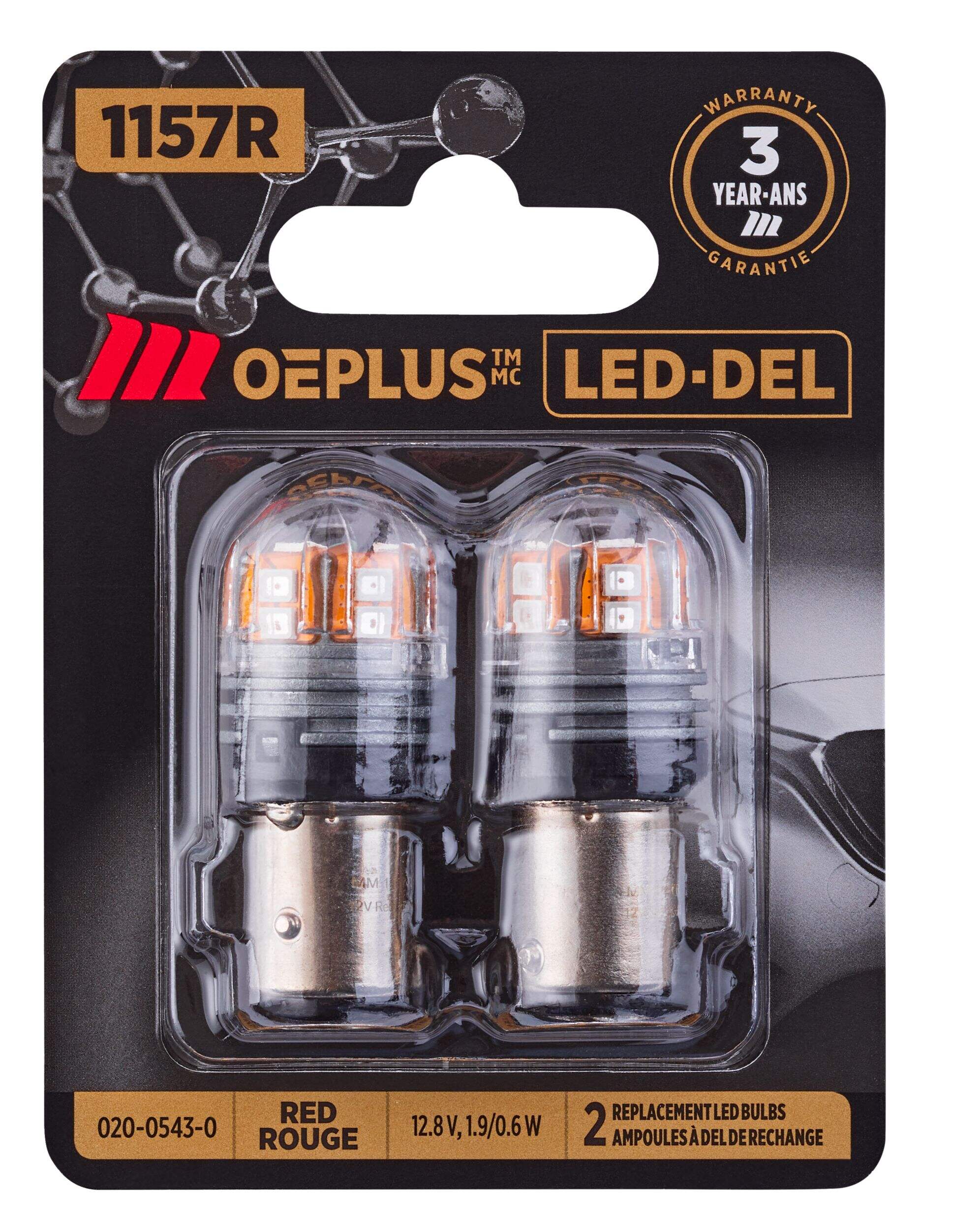MotoMaster 1157R OEPLUS® LED Mini Bulbs, 2-pk Front_Flat