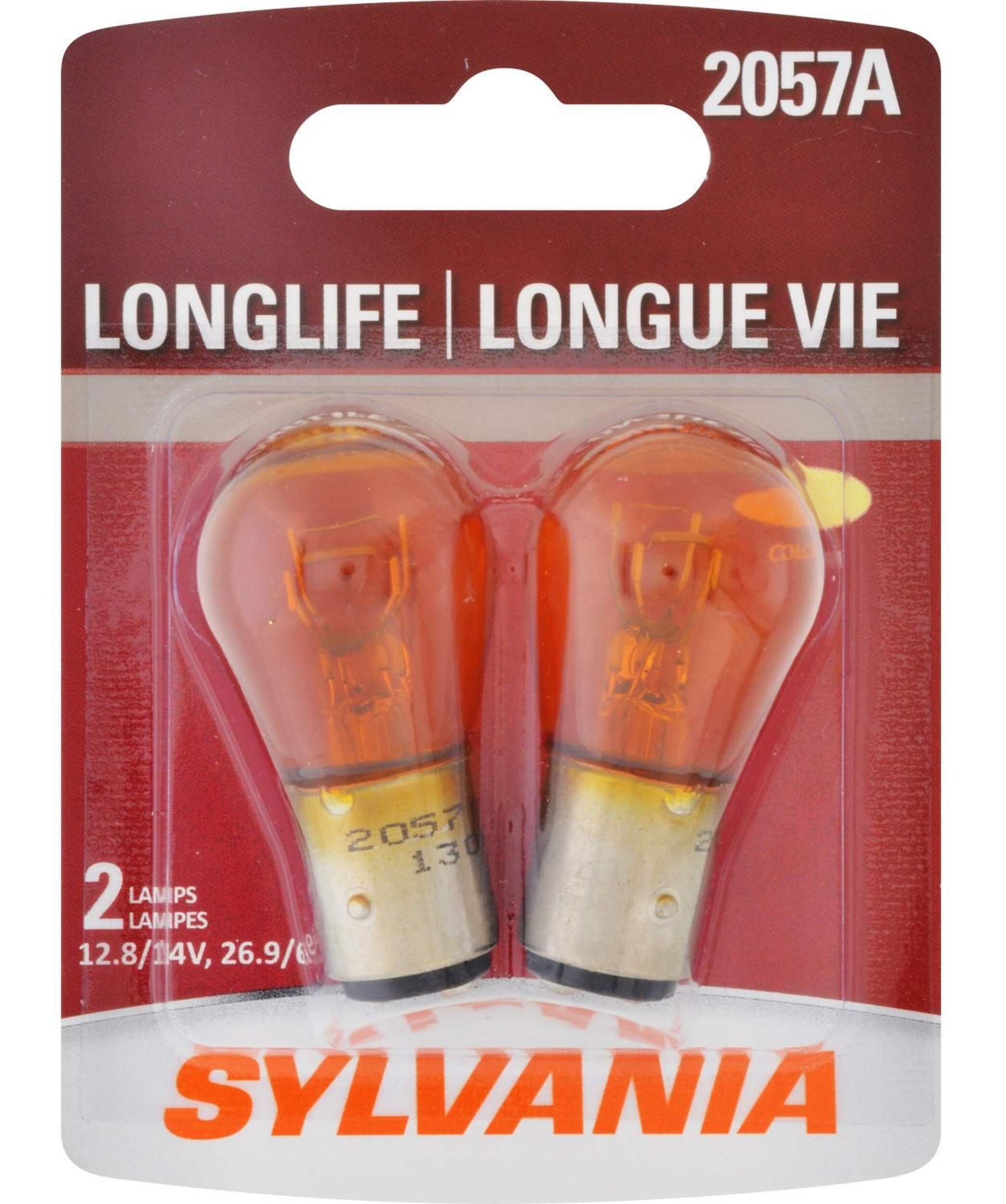2057A Sylvania Long Life Mini Bulb, 2-pk Front_Flat