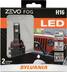 H8/H11/H16 Sylvania ZEVO® LED Fog Lights, 6000k Cool White Light, 2-pk Front_Flat