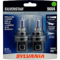 9004 Sylvania SilverStar® Halogen Headlight Bulb, Whiter Light, 2-pk Front_Flat