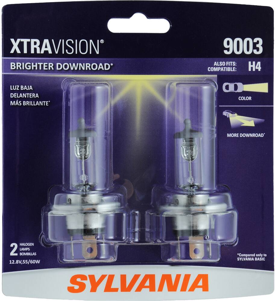 sylvania 9003 xtravision halogen headlight bulb