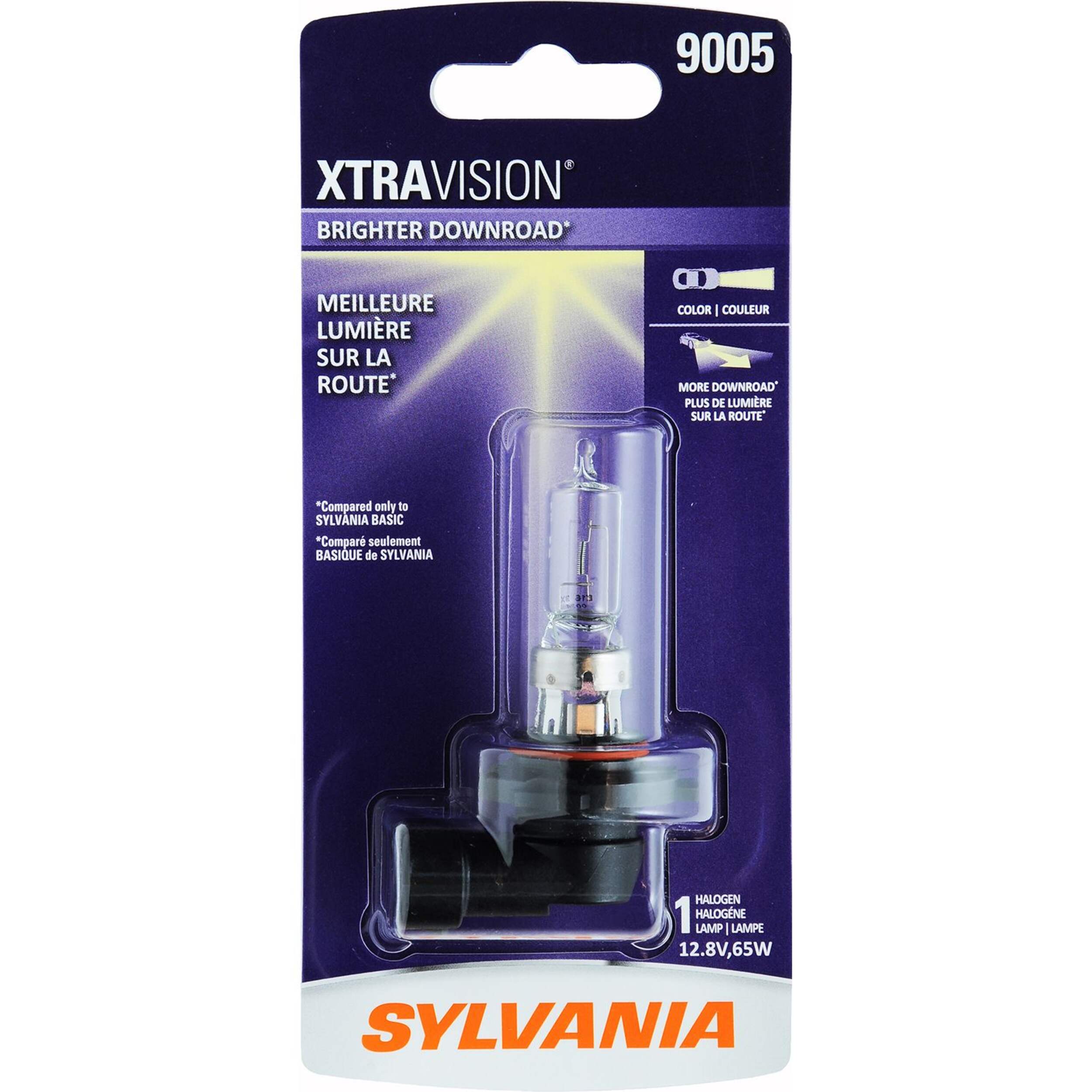 Sylvania 9005 XtraVision® Halogen Headlight Bulb, 1-pk Front_Flat