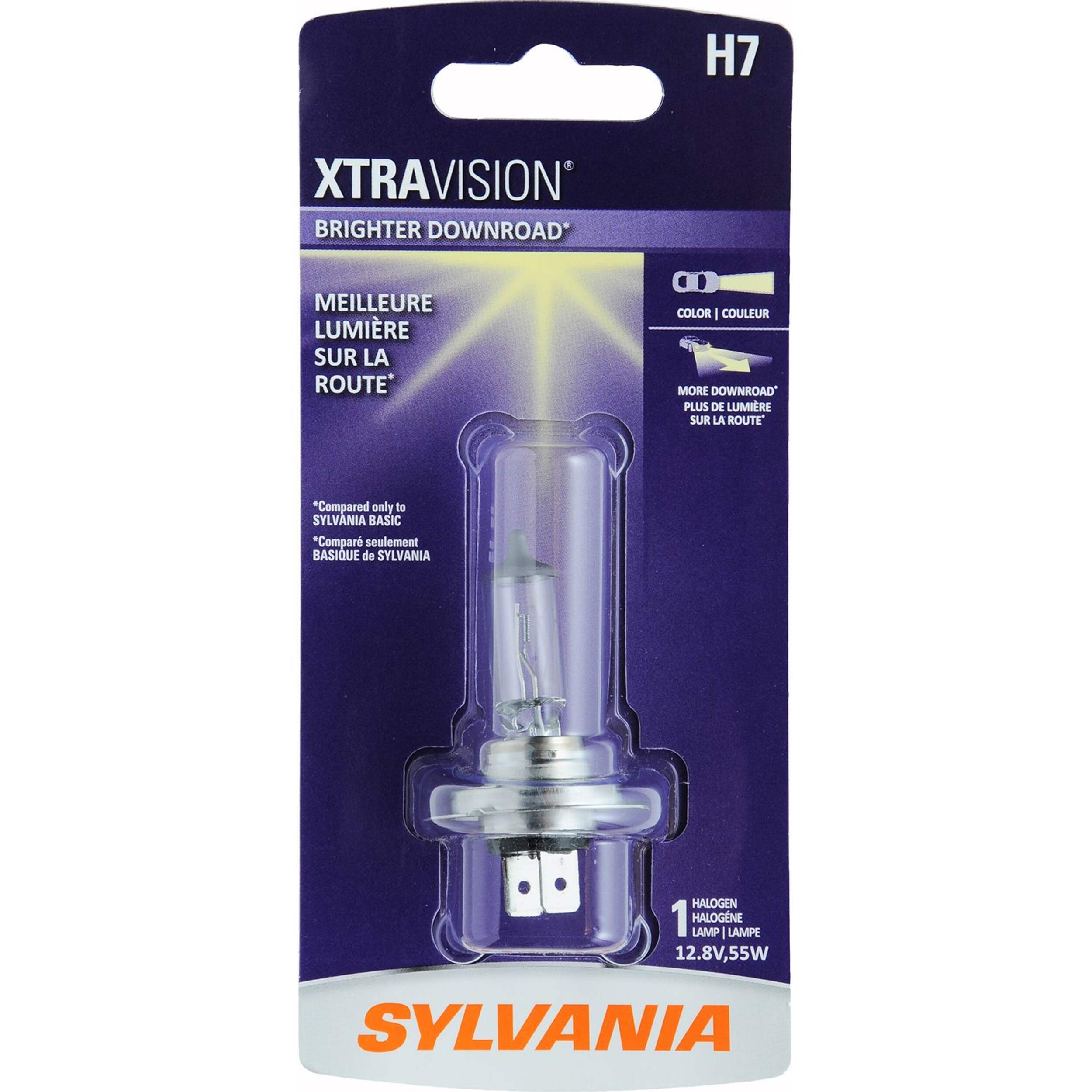 Sylvania H7 XtraVision® Halogen Headlight Bulb, 1-pk Front_Flat