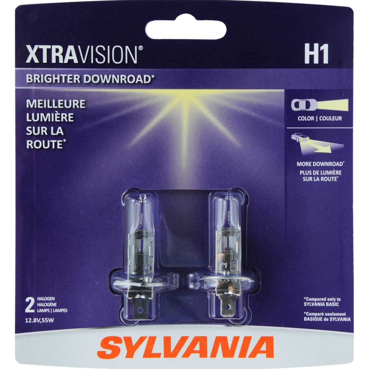H1 Sylvania Halogen Headlight Bulb, 2-pk
