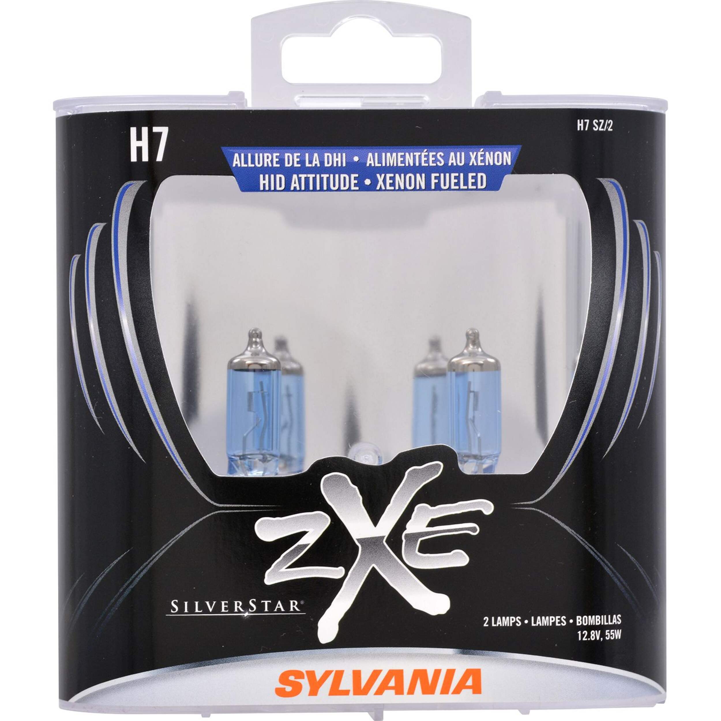 Sylvania H7 SilverStar® zXe Halogen Headlight Bulb, 2-pk Front_Flat