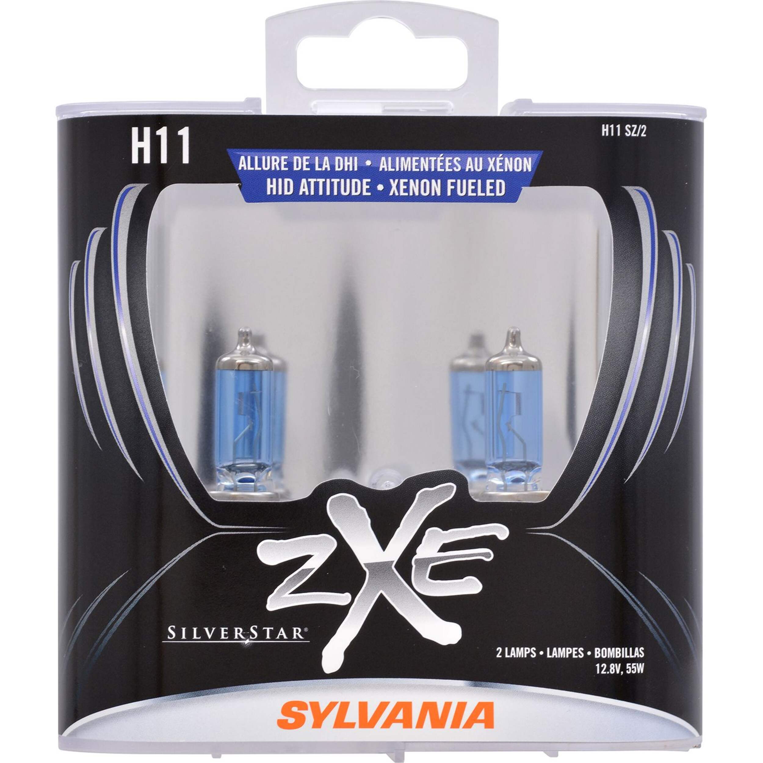 Sylvania H11 SilverStar® zXe Halogen Headlight Bulb, 2-pk Front_Flat