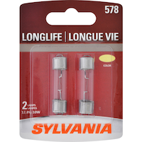 578 Sylvania Long Life Mini Bulb, 2-pk