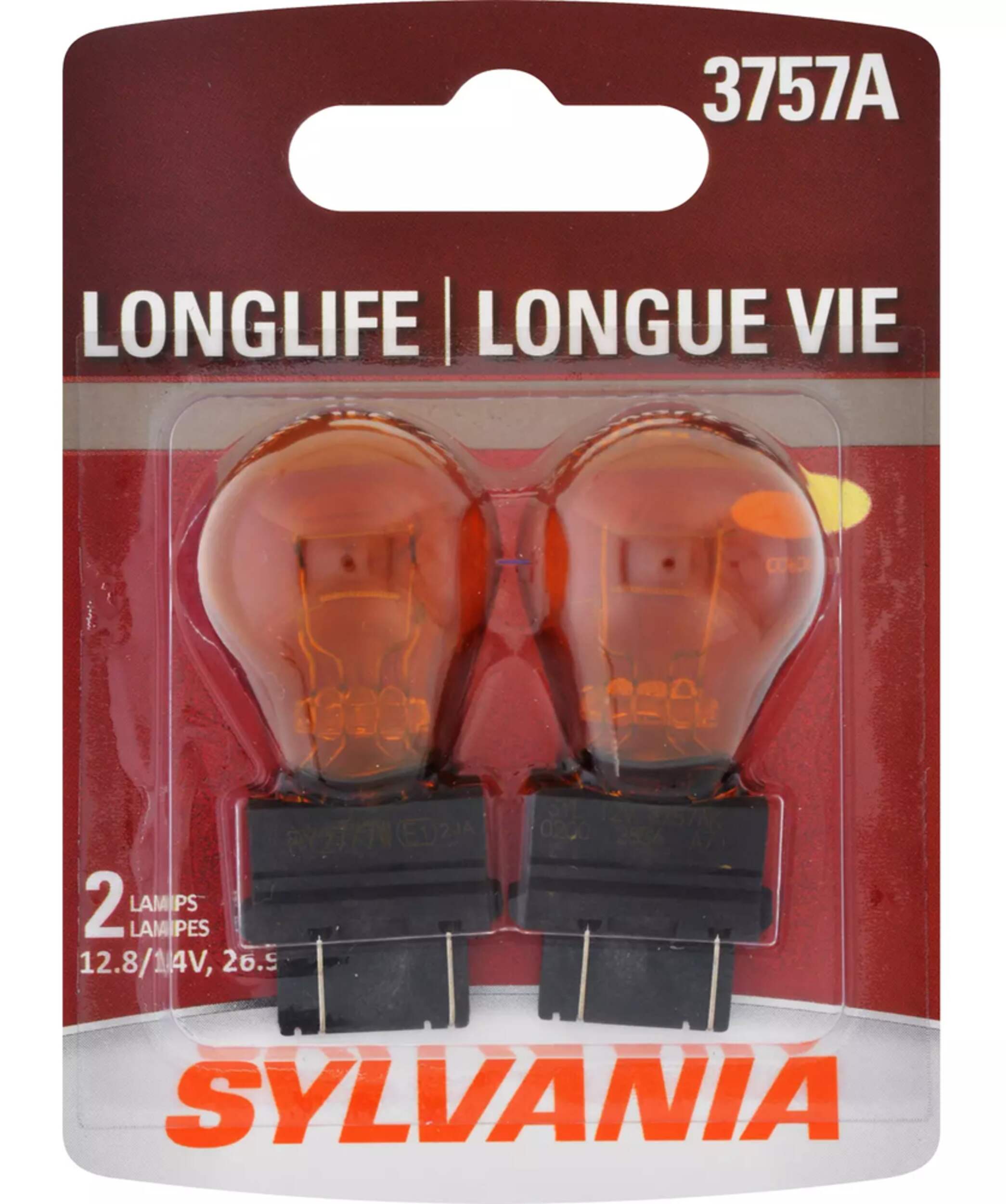 3757A Sylvania Long Life Mini Bulb, 2-pk Front_Flat