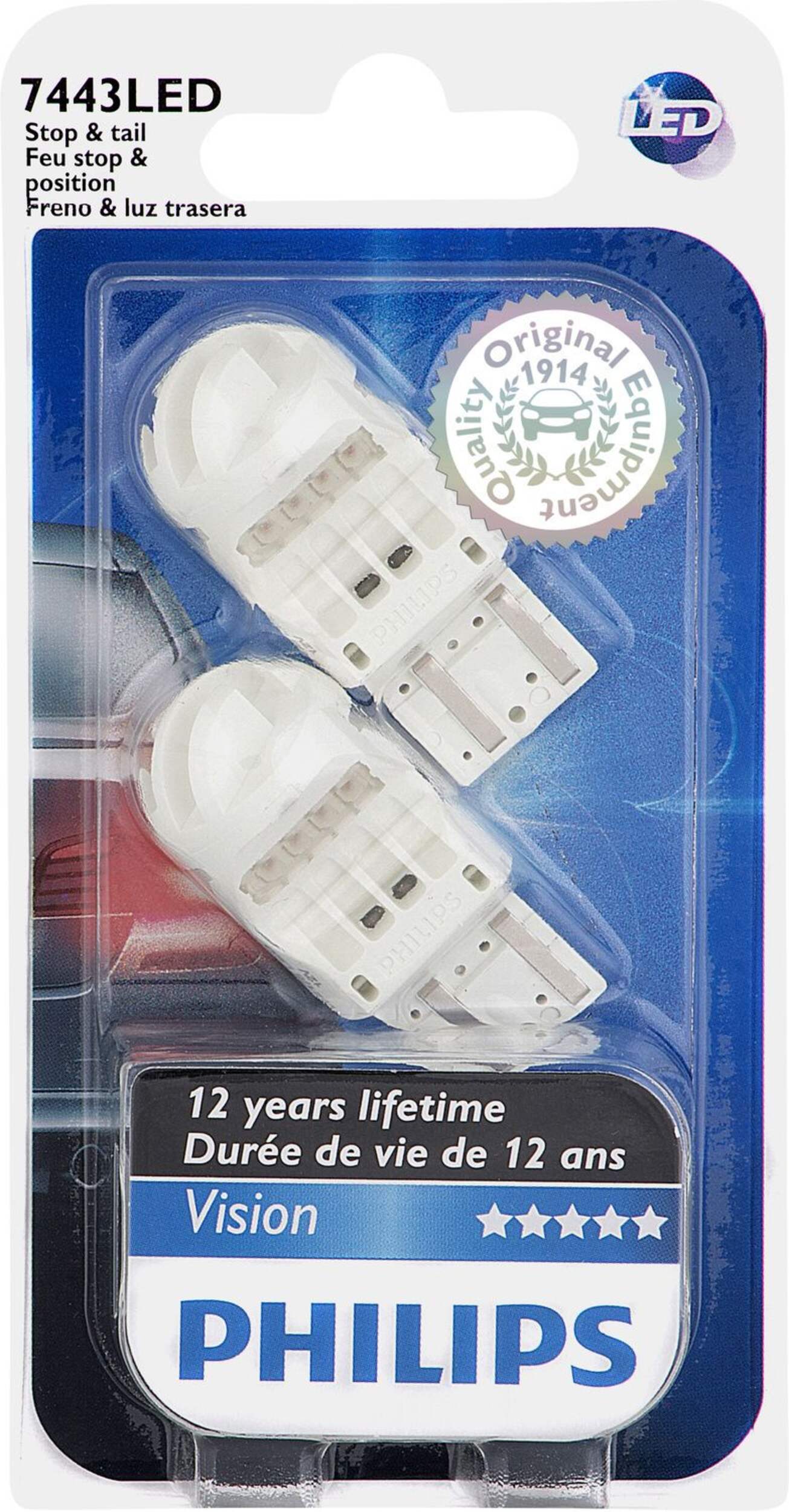 Philips 7443 Vision LED Stop/Tail Light Front_Flat