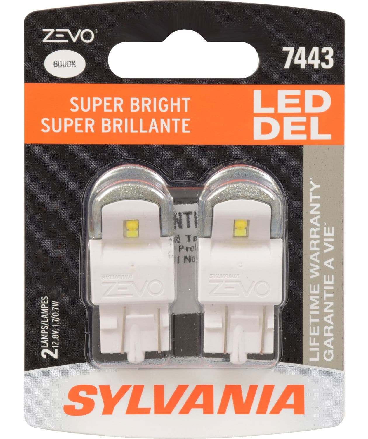 7443 Sylvania ZEVO® LED Mini Bulb, Super Bright, 2-pk