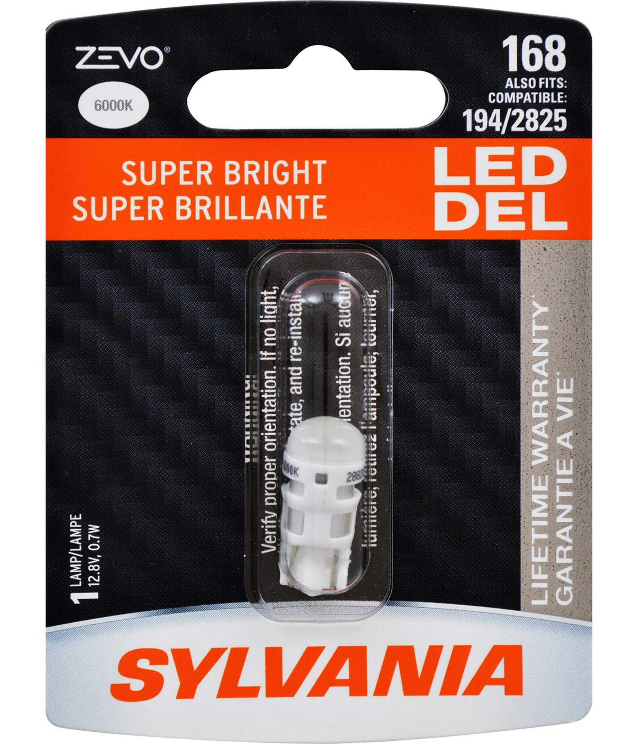168 Sylvania ZEVO® LED Mini Bulb, Super Bright Front_Flat