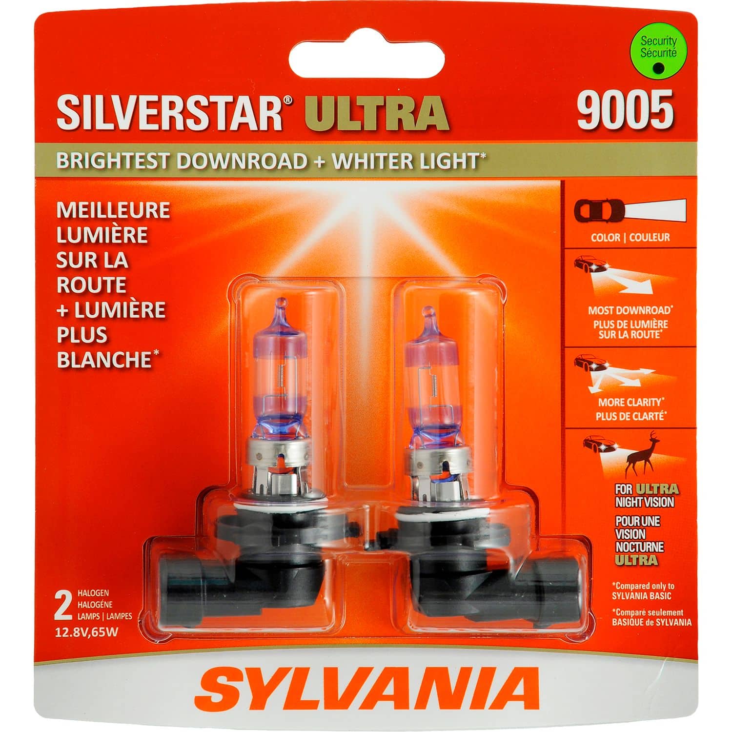 9005 Sylvania SilverStar® ULTRA Halogen Headlight Bulb, Whiter Light, 2-pk