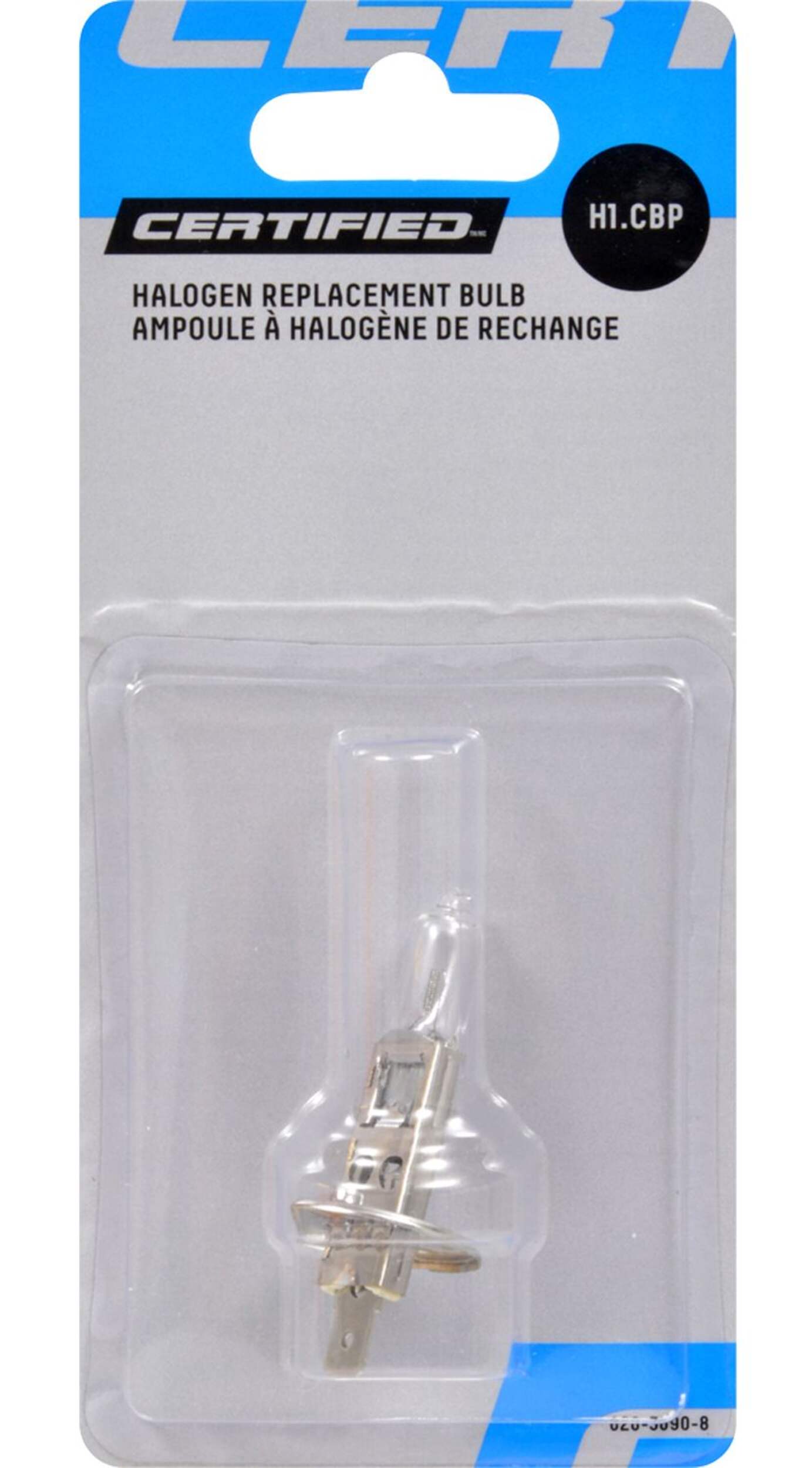 H1 Certified Halogen Headlight Bulb, 1-pk Front_Flat