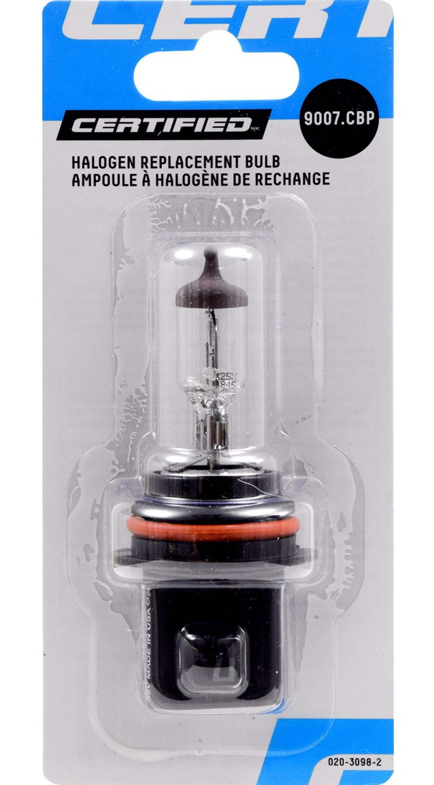 Ampoule de phare à halogène 9007 Certified, paq. 1 Front_Flat