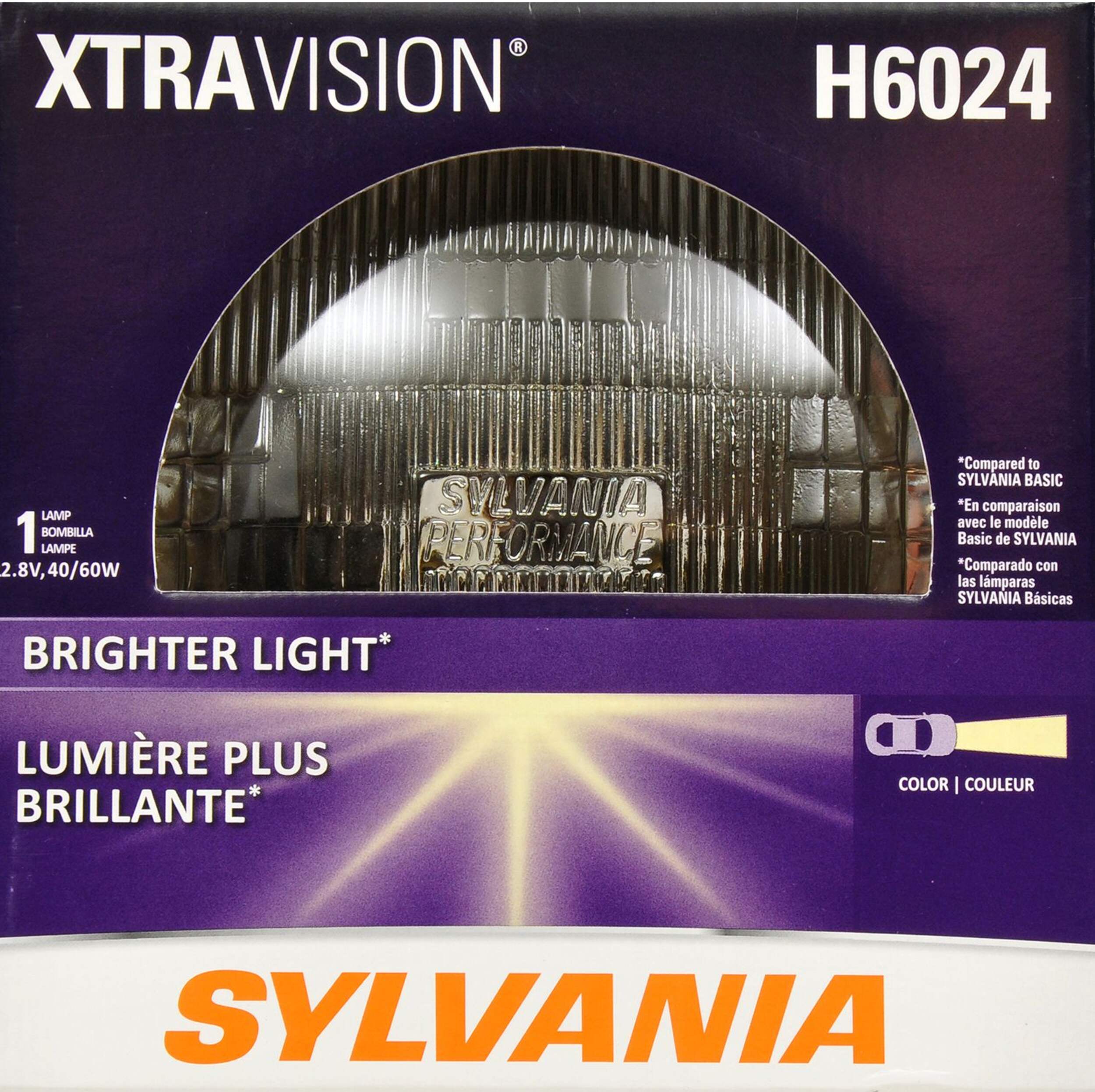 Phare scellé Sylvania XtraVision H6024, lumière plus brillante, paq. 1 Front_Flat