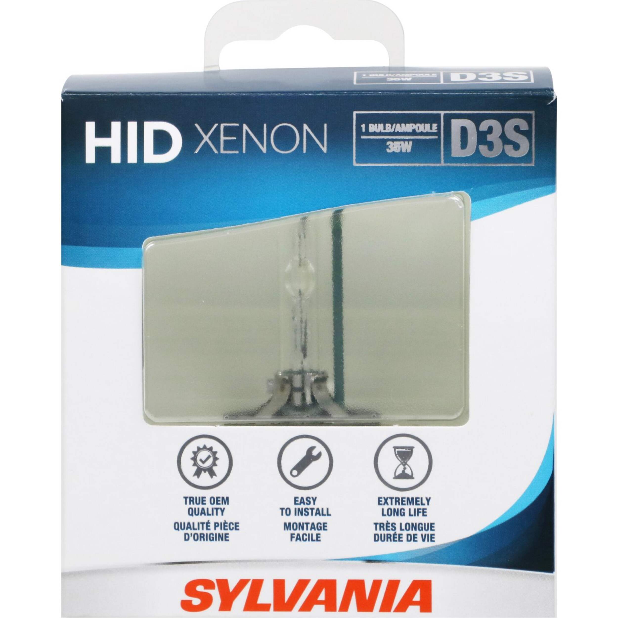 Sylvania D3S HID Headlight Bulb, 1-pk Front_Flat