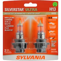 Ampoule de phare à halogène Sylvania H13 SilverStar ULTRA performance, paq. 2 Front_Flat