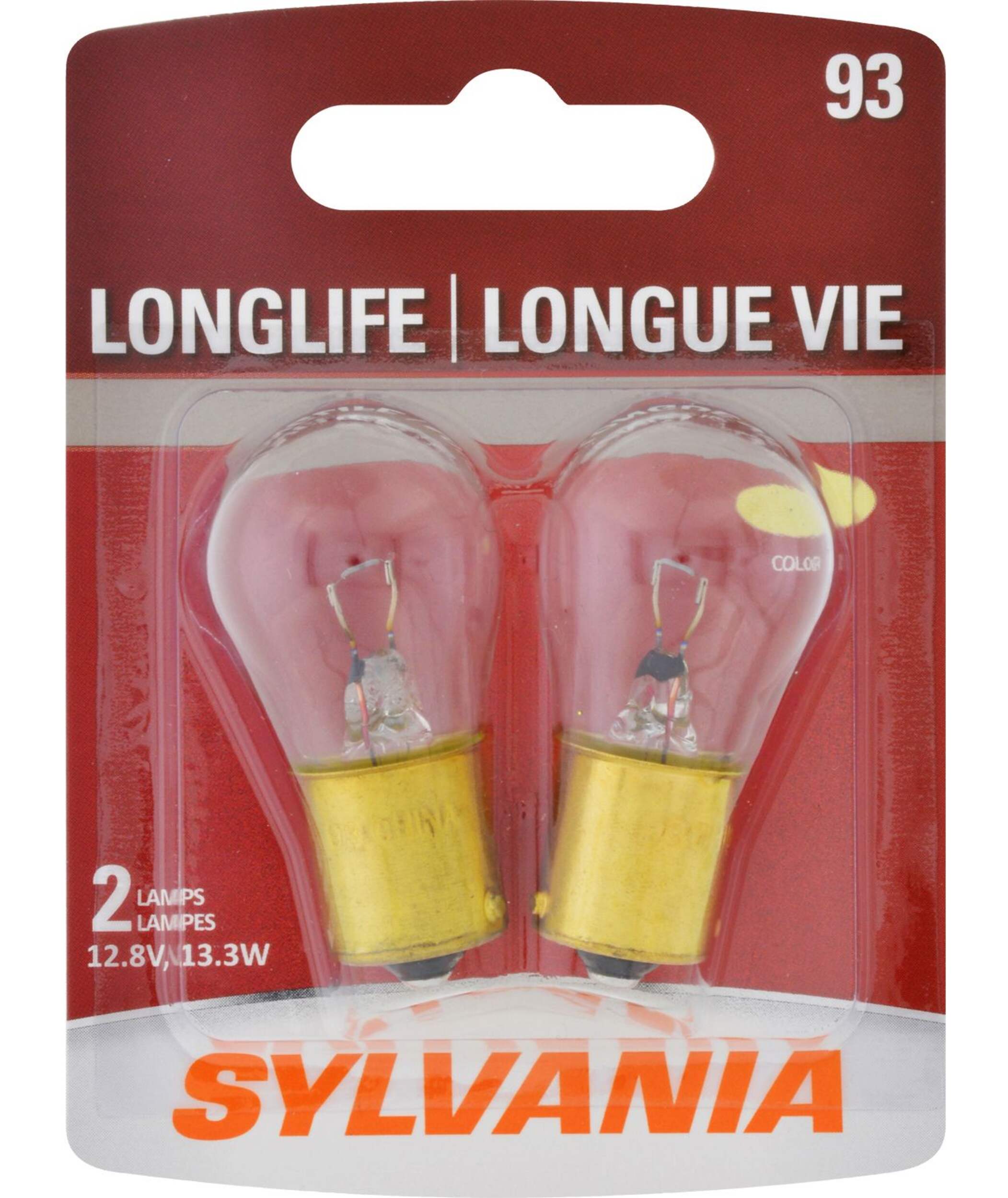 93 Sylvania Long Life Mini Bulb, 2-pk Front_Flat
