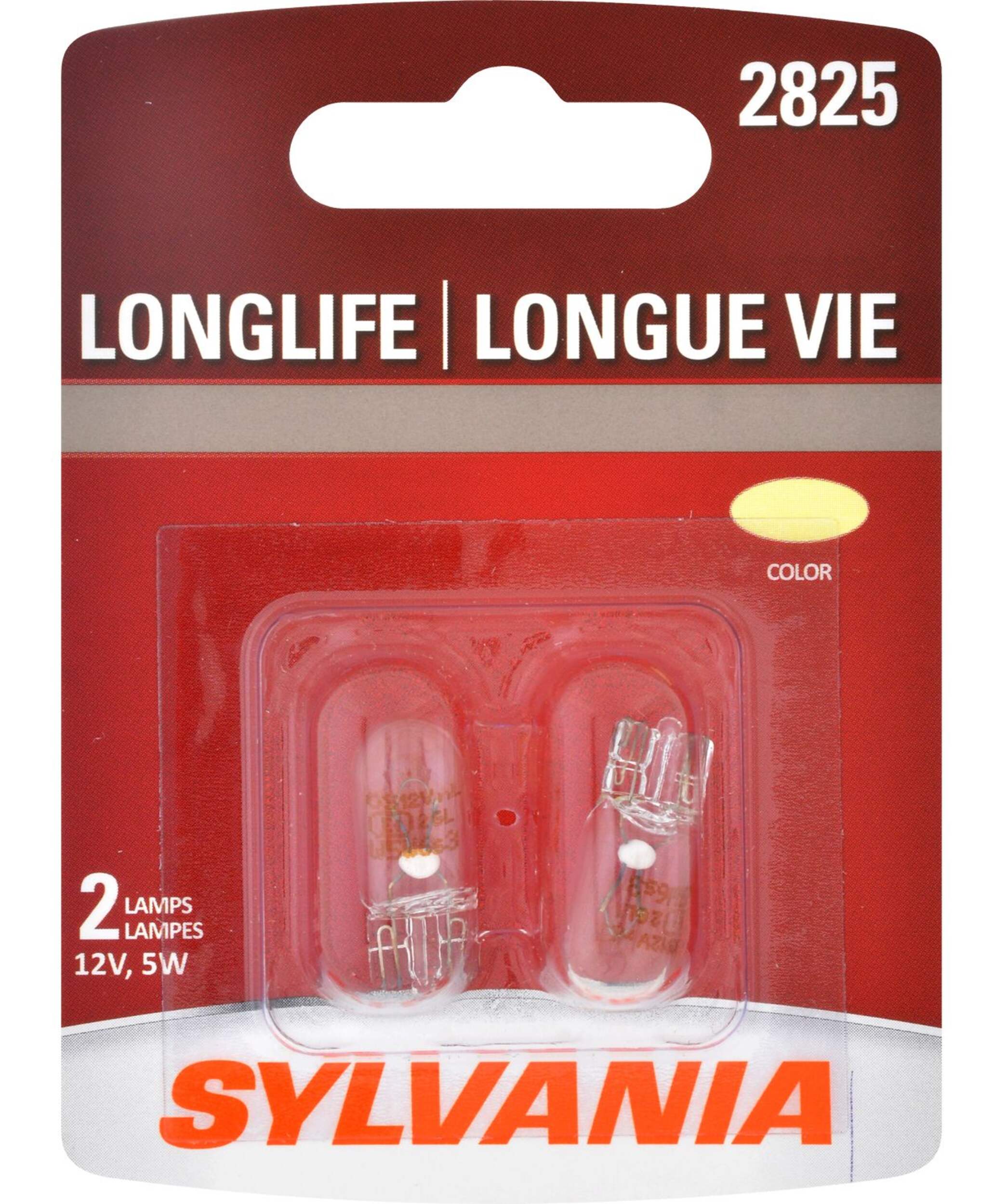 2825 Sylvania Long Life Mini Bulb, 2-pk Front_Flat