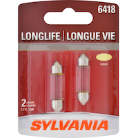 6418 Sylvania Long Life Mini Bulb, 2-pk Front_Flat