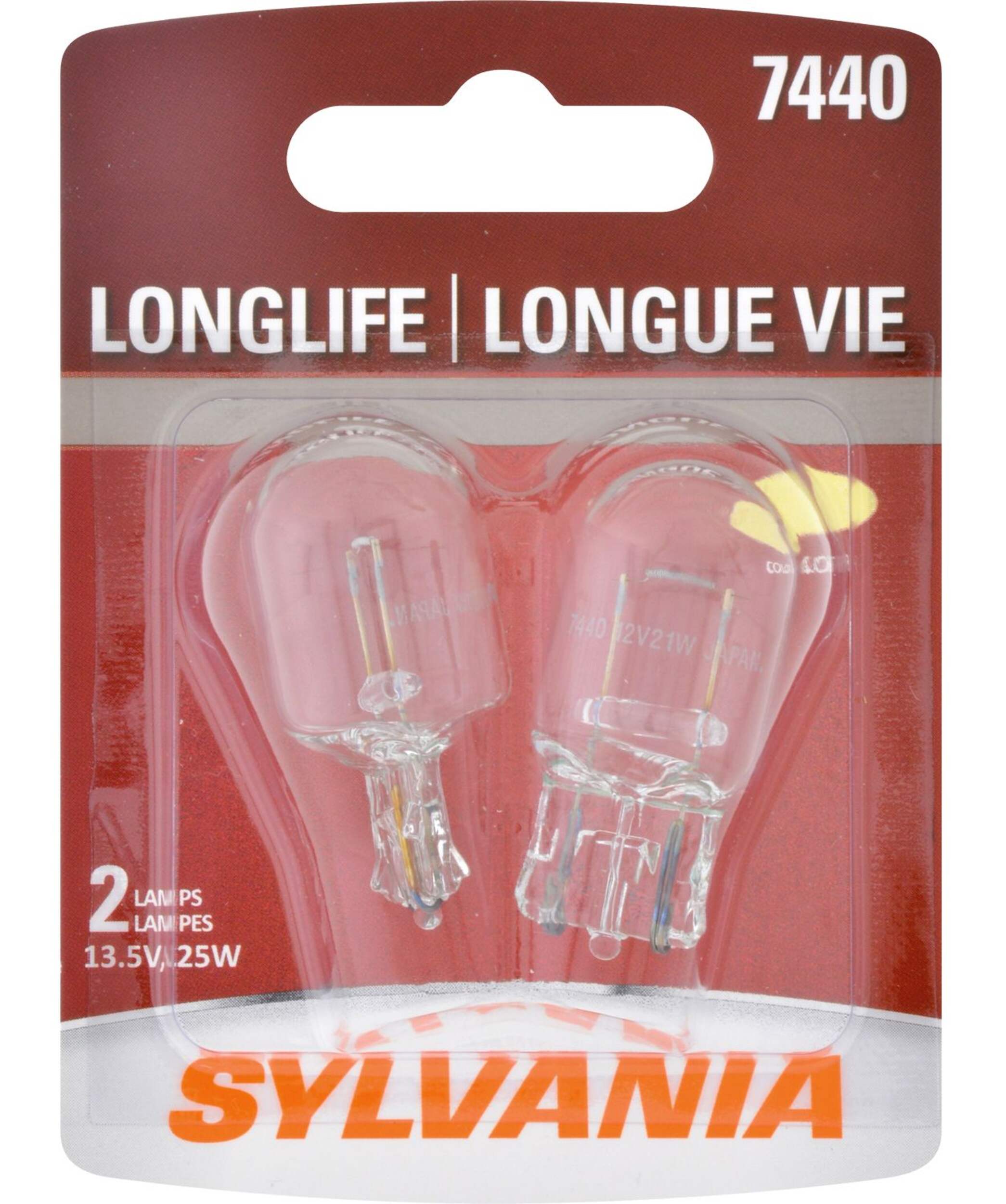 7440 Sylvania Long Life Mini Bulb, 2-pk Front_Flat