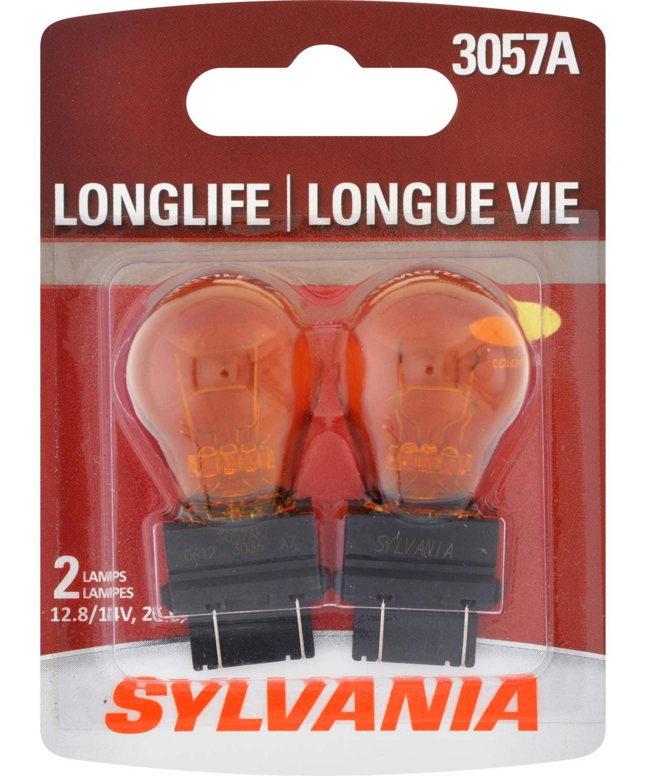 3057A Sylvania Long Life Mini Bulb, 2-pk Front_Flat