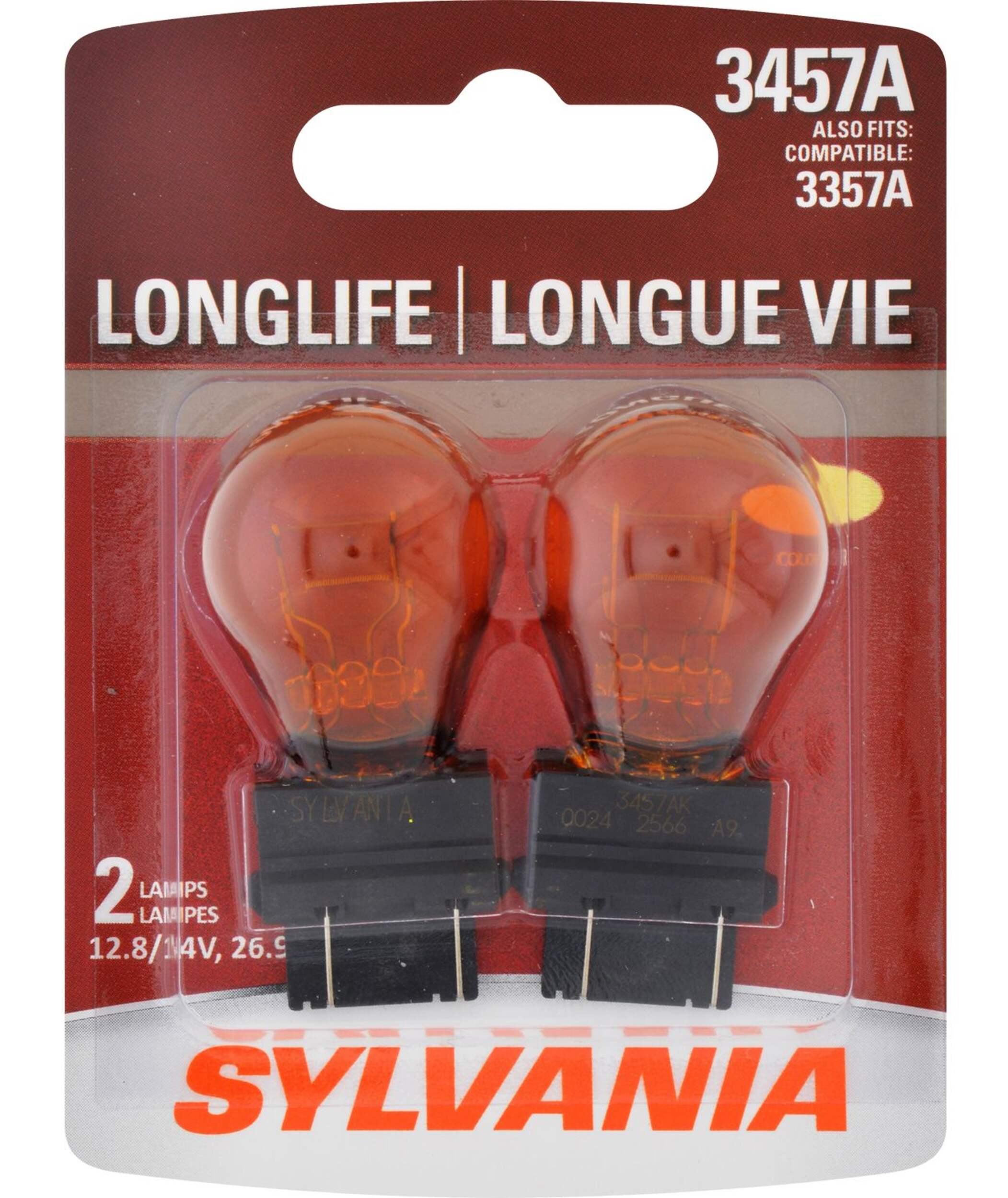 Ampoules miniatures Sylvania longue durée 345A, paq. 2 Front_Flat