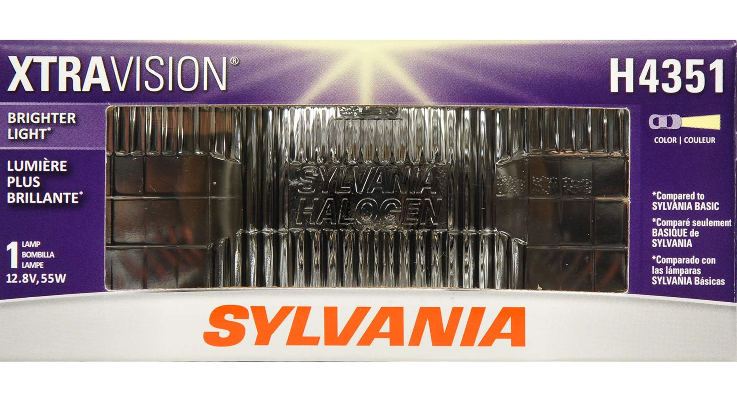 H4351 Sylvania XtraVision® Sealed Beam Headlight, Brighter Light, 1-pk Front_Flat