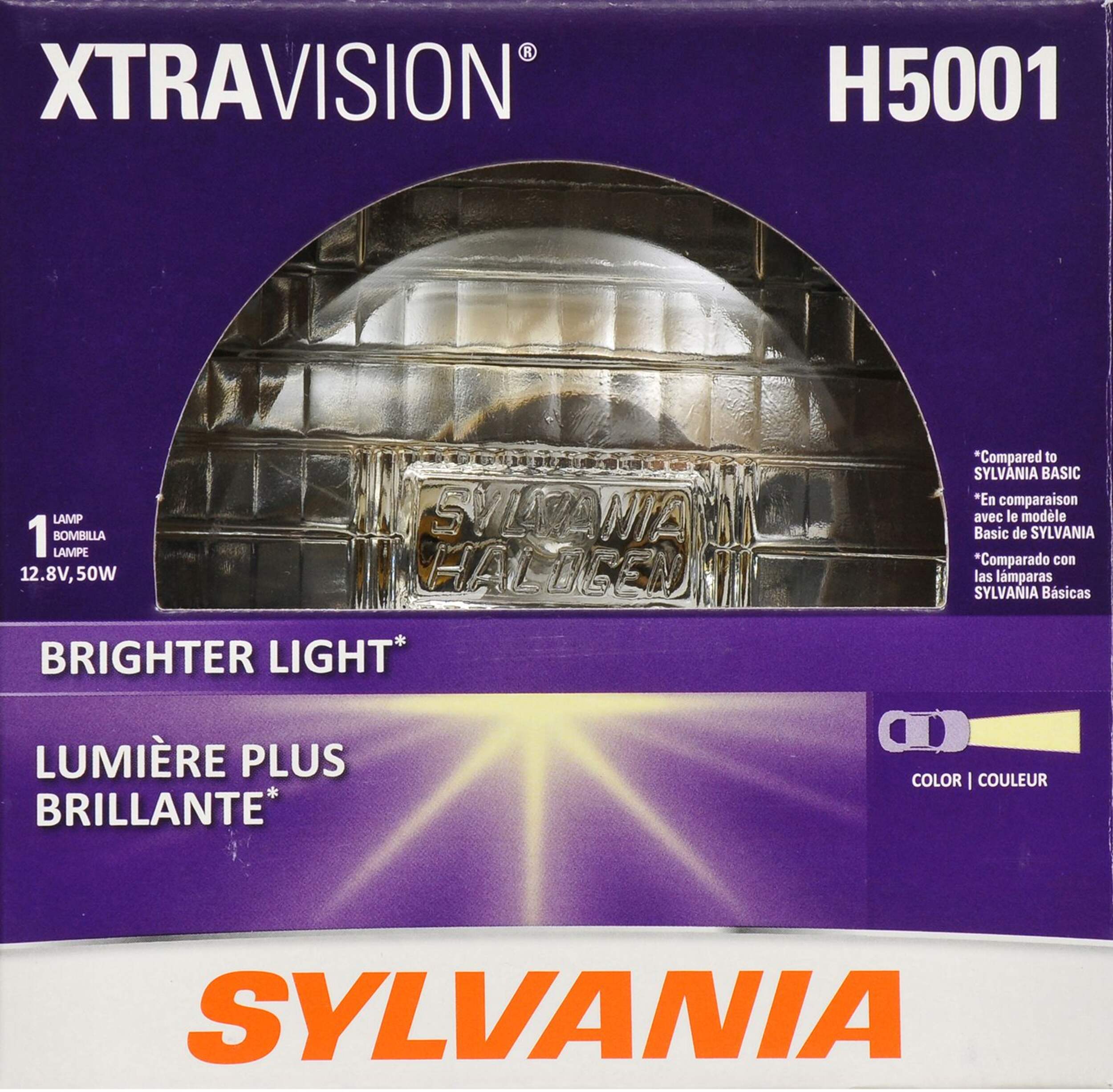 H5001 Sylvania XtraVision® Sealed Beam Headlight, Brighter Light, 1-pk Front_Flat
