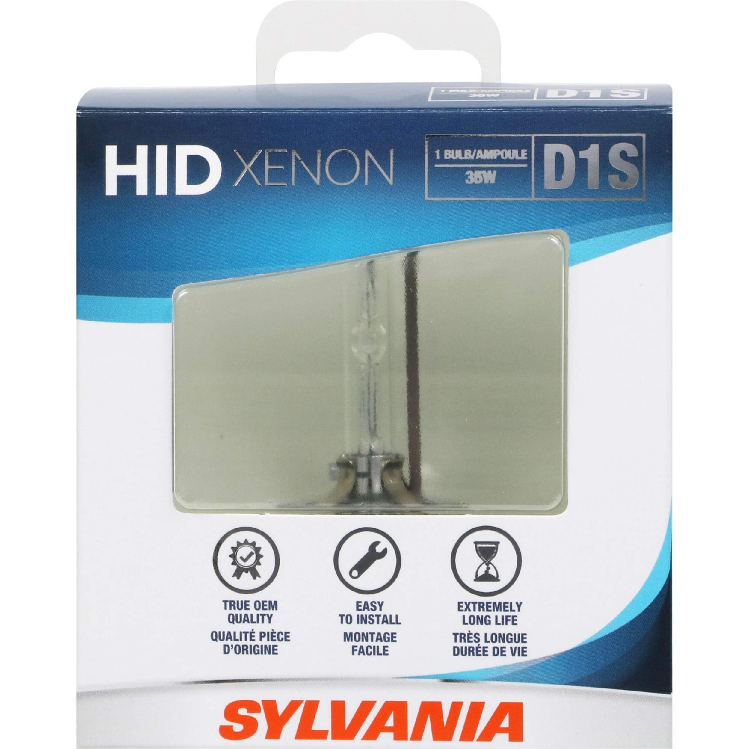 D1S Sylvania HID Headlight Bulb, 1-pk Front_Flat