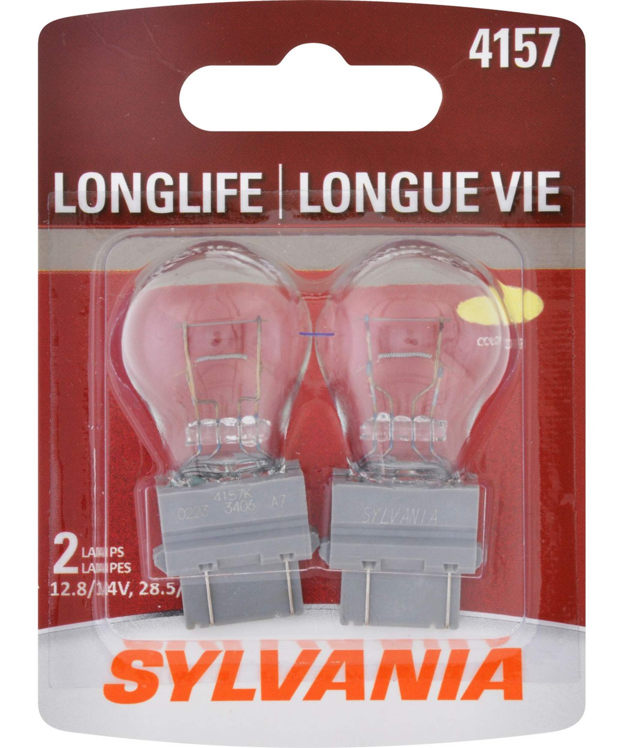 Ampoules miniatures Sylvania longue durée&nbsp;4157, paq. 2 Front_Flat