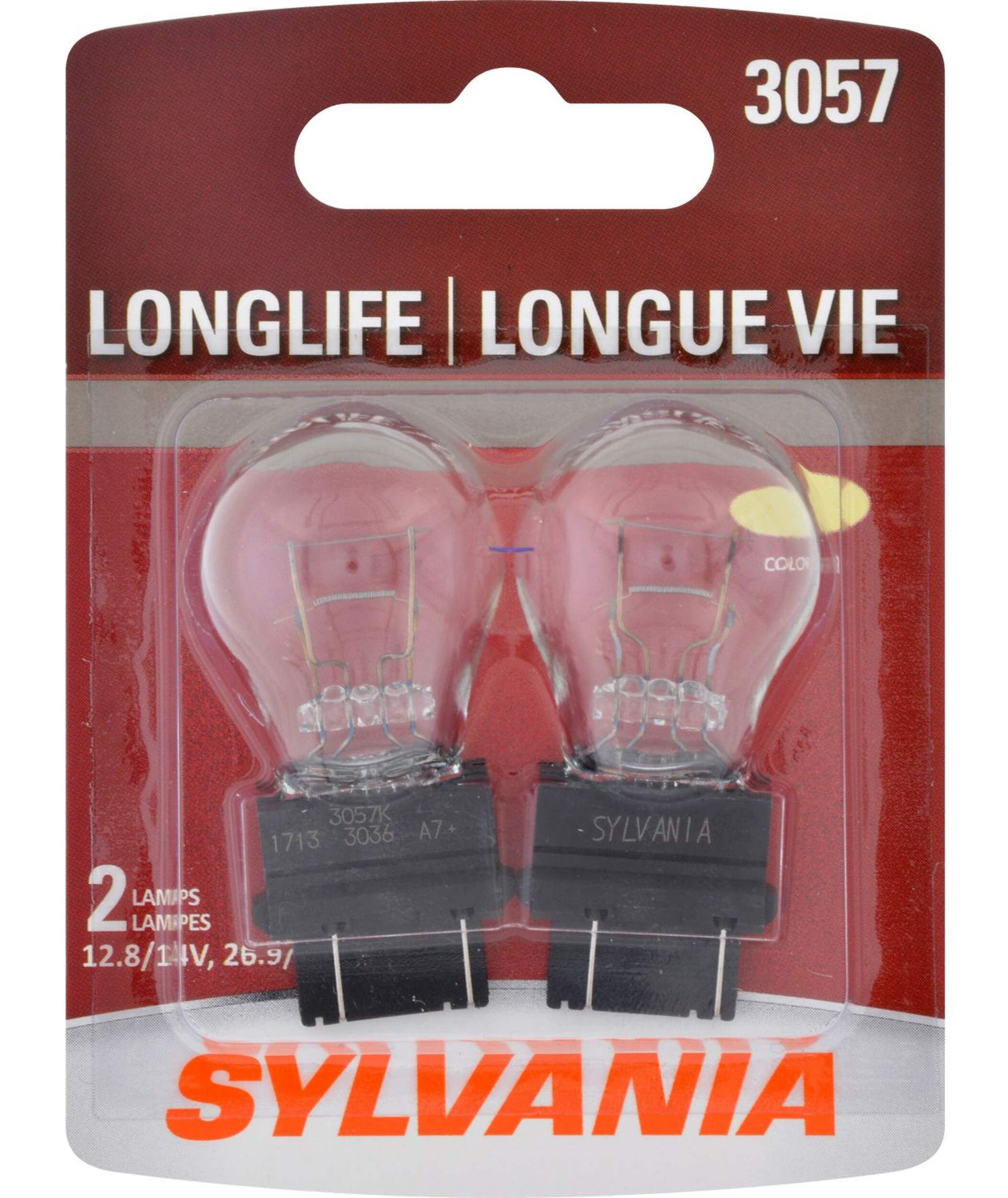 Ampoules miniatures Sylvania longue durée 3057, paq. 2 Front_Flat
