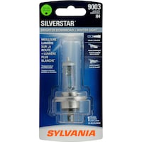 Ampoule de phare à halogène Sylvania 9003 SilverStar, lumière plus blanche, paq. 1 Front_Flat