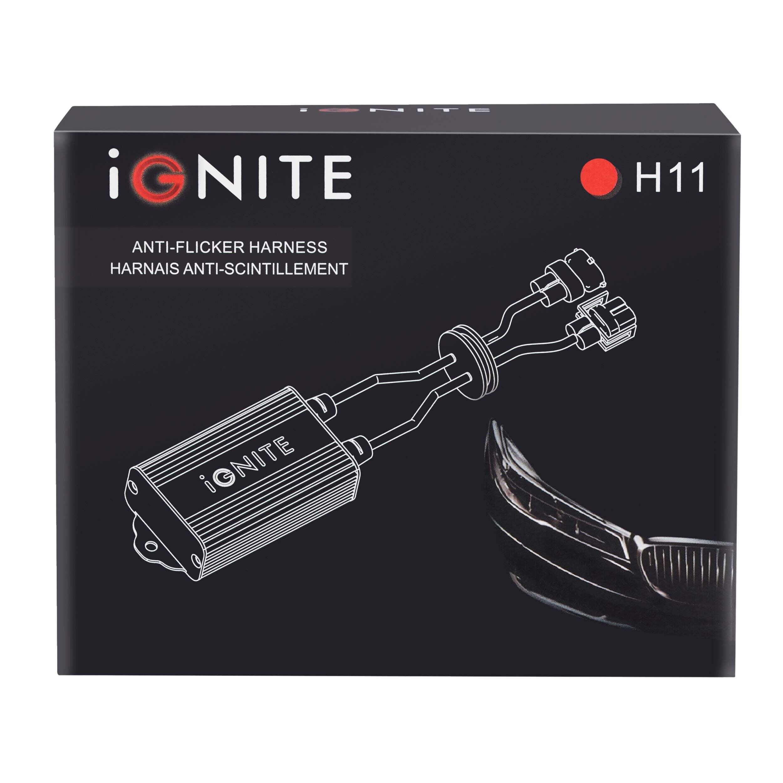 Faisceau de phares à DEL anti-scintillement Ignite H11 Front_Flat