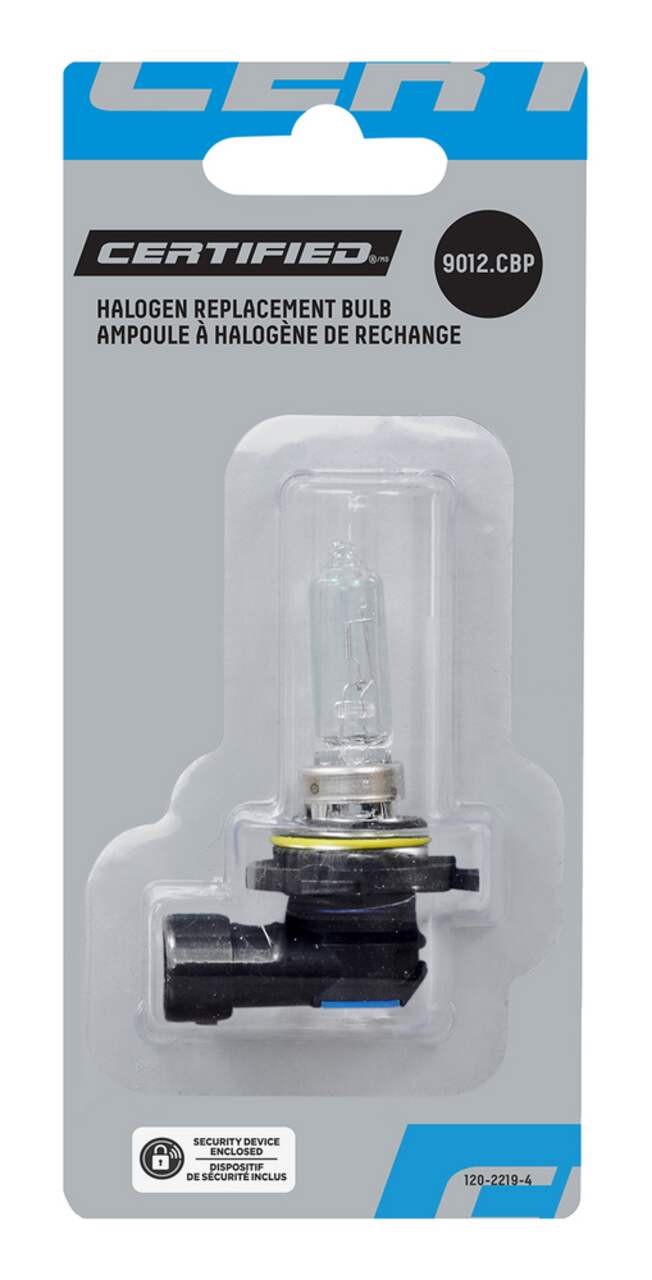 Ampoule de phare à halogène Certified 9012, paq. 1