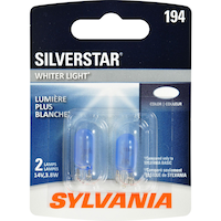 Ampoule miniature Sylvania SilverStar 194, lumière plus blanche, paq. 2 Front_Flat