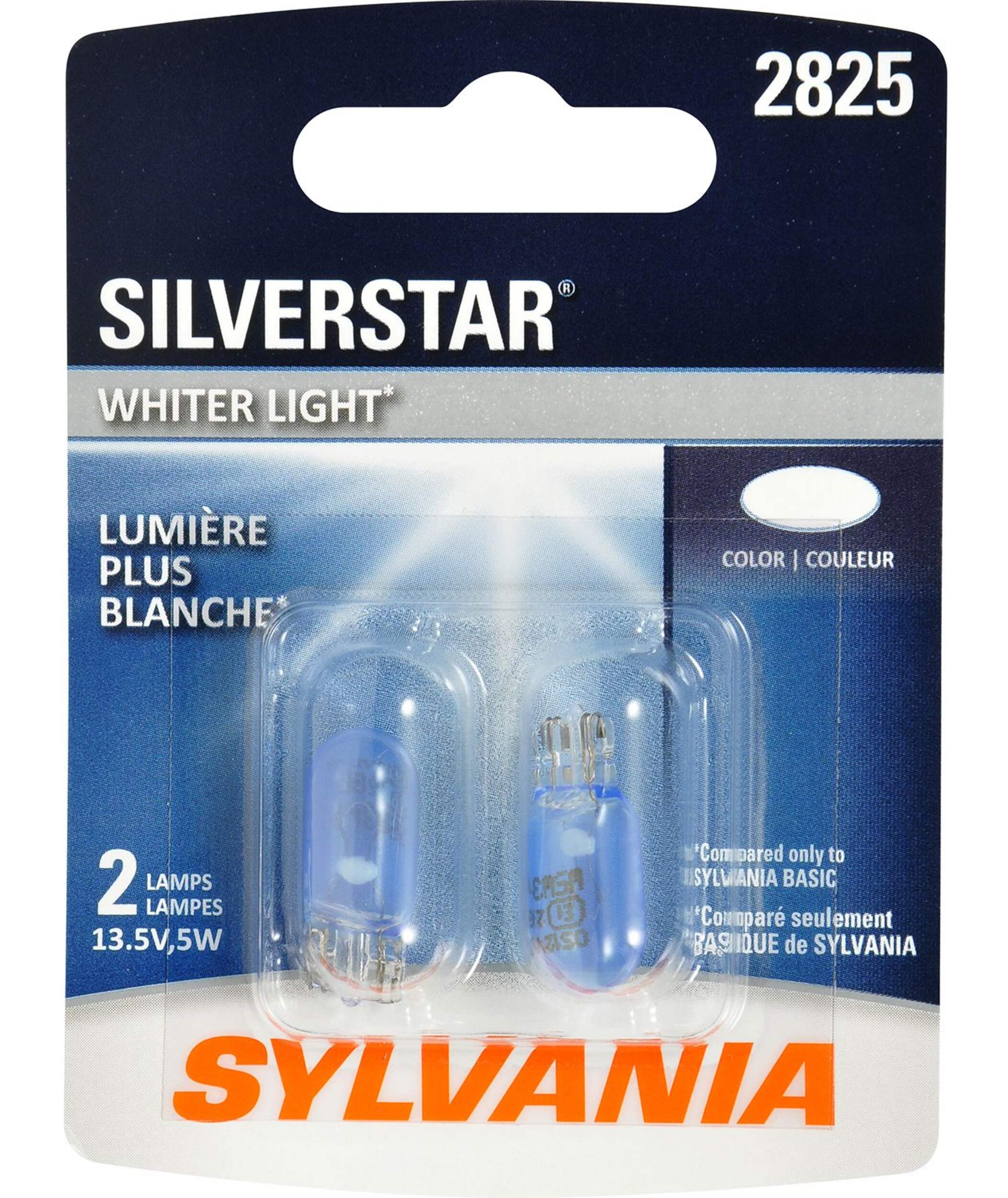 2825 Sylvania SilverStar® Mini Bulb, Whiter Light, 2-pk Front_Flat