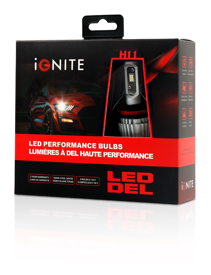 H11 Ignite LED Headlights, 6000k Cool White Light, 2pk Canadian Tire
