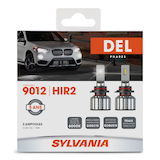 Sylvania 9012 LED Automotive Headlights, 600K Cool White, 2-pk Front_Flat