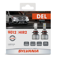 Sylvania 9012 LED Automotive Headlights, 600K Cool White, 2-pk Front_Flat
