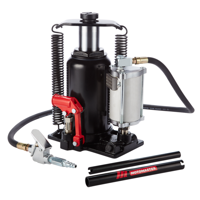 MotoMaster Pneumatic / Hydraulic Bottle Jack w/ Quick Connector, 20Ton