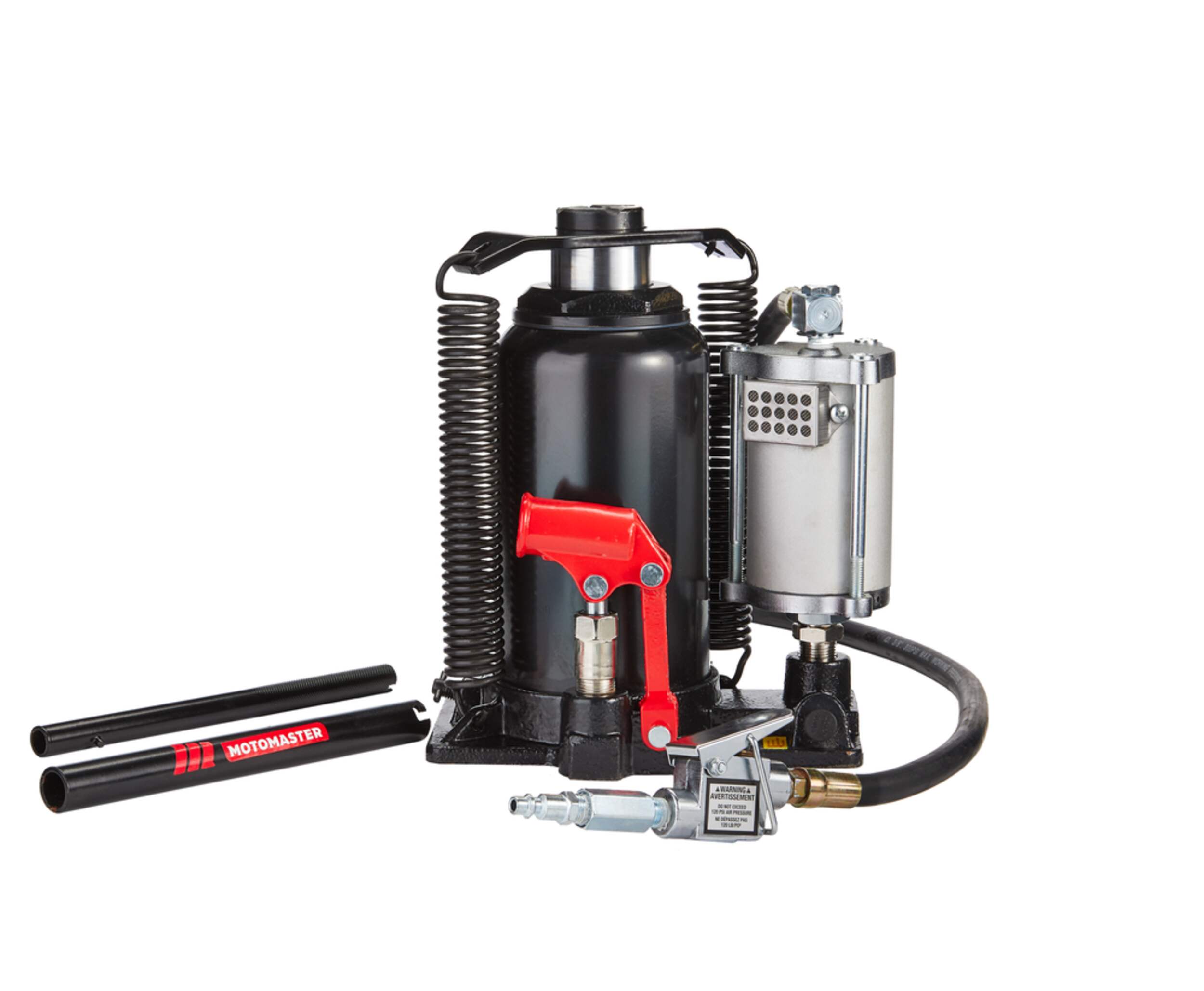 MotoMaster Pneumatic / Hydraulic Bottle Jack w/ Quick Connector, 20Ton