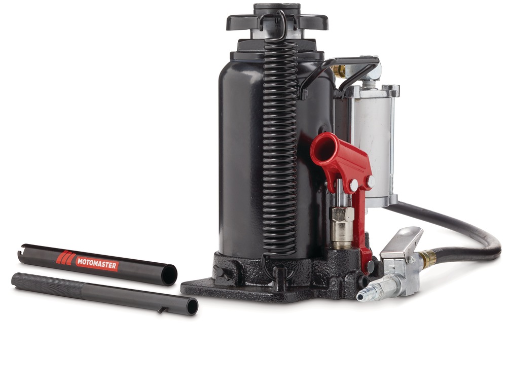MotoMaster Pneumatic / Hydraulic Bottle Jack w/ Quick Connector, 20Ton