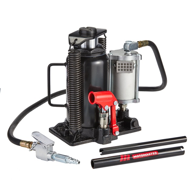 MotoMaster Pneumatic / Hydraulic Bottle Jack w/ Quick Connector, 20Ton