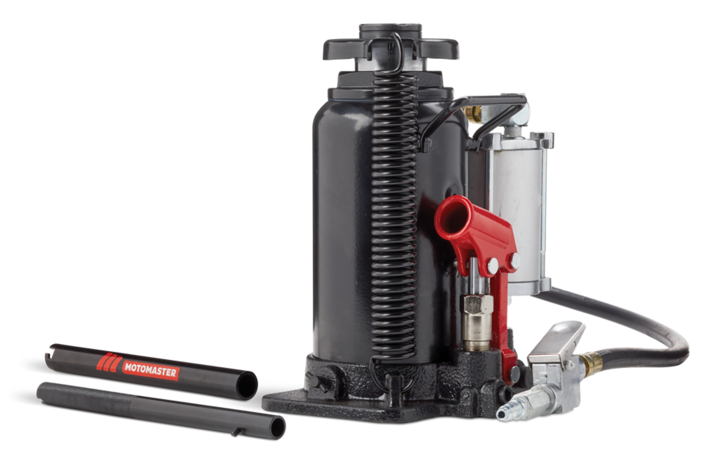 MotoMaster Pneumatic / Hydraulic Bottle Jack w/ Quick Connector, 20Ton